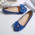 thumbnail image 5 of Miluxas Women's Ballet Flat Shoes Bowknot Flats Round Toe Wedding Flats Blue 6(37), 5 of 9