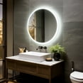 thumbnail image 4 of Dreamwerks Onxy 24" Round Frameless LED Mirror with Touch Screen, Backlit Brightness & Temperature Control, 4 of 13