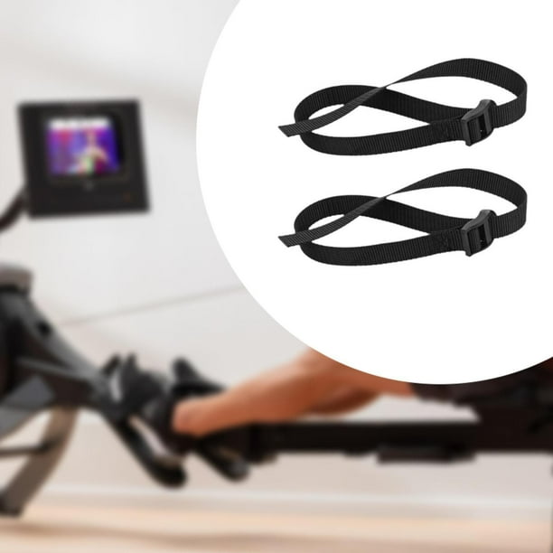 2 correas para los pies para máquina de remo, correas para los pies para Fitness, tela Oxford ajustable ligera, equipo Universal para entrenamiento de