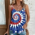 thumbnail image 4 of Jsaierl Independence Day Tops for Women Casual Elegant Short Sleeve Tank Top Patriotic Red White and Blue Graphic Camisole Soft Spaghetti Strap Blouses Vest, 4 of 7