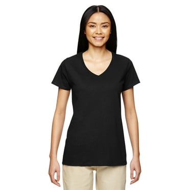 Gildan Heavy Cotton Ladies' V-Neck Tee , G500VL , Black , X-Large