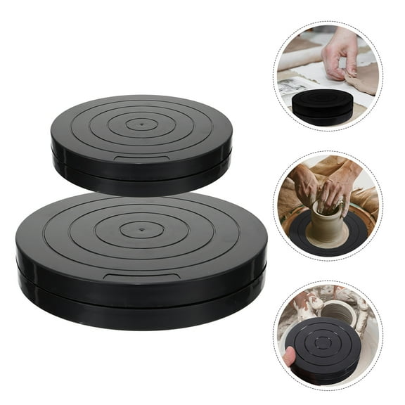 Raindrops Clay Spinner for Pottery Double-Sided Design Black Plastic 2Pcs