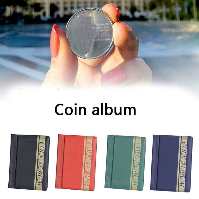 Fiudx Álbum de 120 Bolsillos, Organizador de Monedas, Diseño Ligero y Portátil, Capacidad para 120 Monedas, Perfecto para Coleccionar Fichas E Insignias, Fácil de Usar, Tamaño 155 X 112 X 11 Mm