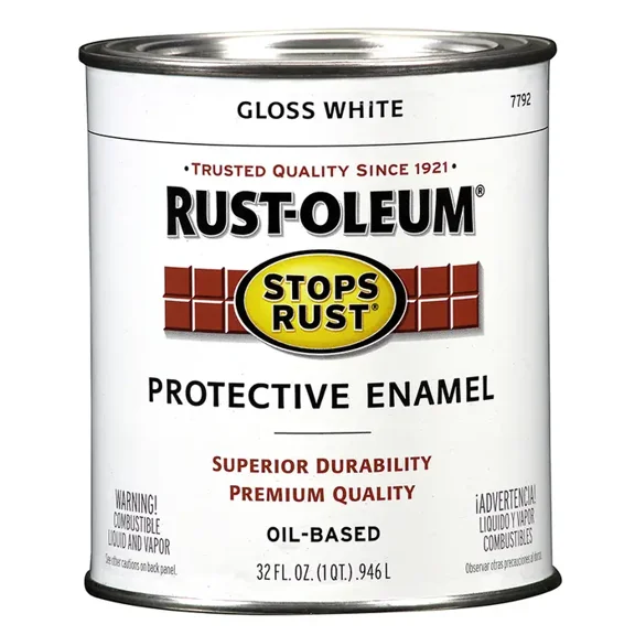 2-Pack Of 1 Qt Rust-Oleum 7792504 White Stops Rust Protective Enamel, Gloss