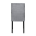 thumbnail image 4 of Andy 18 Inch Side Dining Chairs Set of 2- Channel Tufted Gray Velvet- Black Wood, 4 of 6