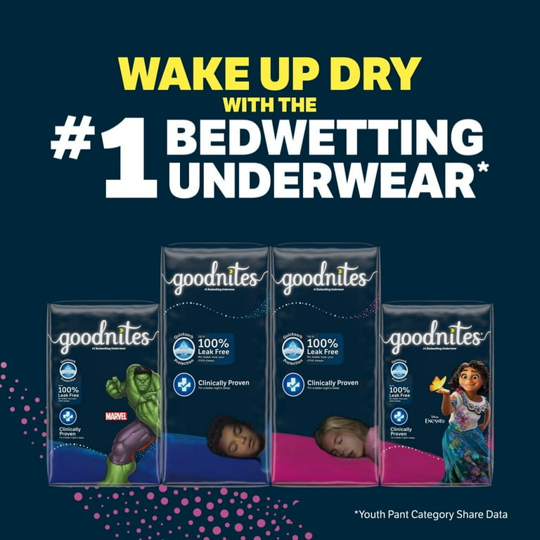 Goodnites Nighttime Bedwetting Underwear, Girls' S/M (43-68 Lb.), 44 Ct