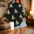 thumbnail image 3 of qucoqpe Christmas Pullovers for Women 2025 Fall Winter Fashion Christmas Tree Printed Crewneck Long Sleeve Oversized Sweatshirts Tops All Season Outfits, 3 of 5