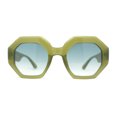 thumbnail image 1 of Womens Octagonal Mod Classy Thick Plastic Sunglasses Green Blue, 1 of 4
