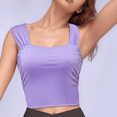 thumbnail image 2 of SOMER Tank Tops for Womens Crop Tops Gym Yoga Workout Tops Sleeveless Strappy Design, Athletic Shirt Casual Sports Top Purple, 2 of 7