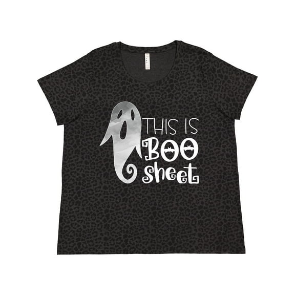 Inktastic This is Boo Sheet Funny Halloween Ghost Women's Plus Size T-Shirt