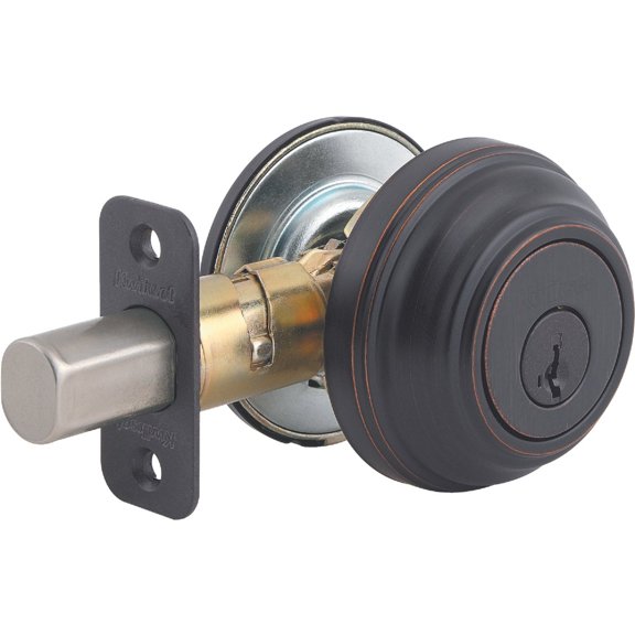 Kwikset 980 Single Cylinder Deadbolt featuring SmartKey in Venetian Bronze — Construction & DIY Use, Standard Hardware Spec