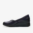 thumbnail image 2 of Clarks  Womens Suttyn Walk Navy Leather Wedges, 2 of 6