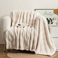 thumbnail image 5 of Tunhigl Soft Thick Fleece Blanket for Bed and Sofa - Ultra Cozy Plush Throw for Warmth & Comfort - Heavyweight Winter Blanket, Perfect for Living Room, Home, Travel, Gift, All Seasons Beige, 5 of 9
