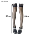 thumbnail image 2 of Medias altas de seda hasta el muslo para mujer, calcetines de silicona con encaje, medias superiores con lazo de satén, 2 of 5