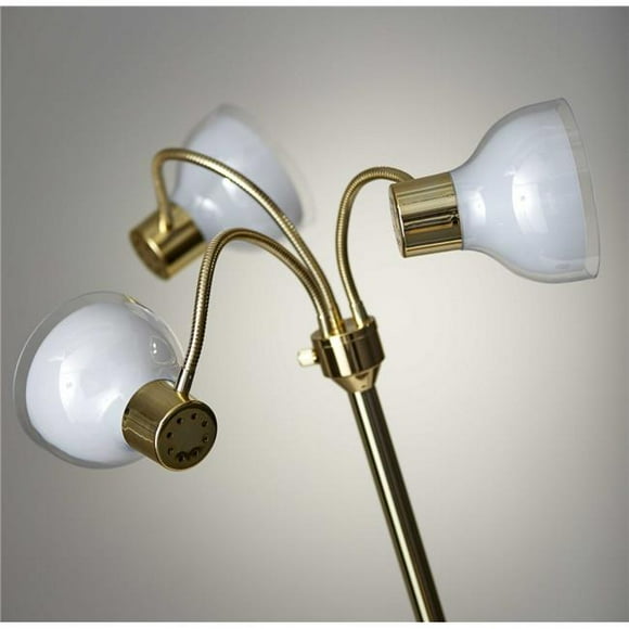 Lampe de Sol en Métal Doré à 3 Bras, 30 x 30 x 69 Po.
