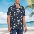 thumbnail image 5 of Xecao Daisies Flowers print Hawaiian shirt - a stylish short-sleeve button-down for men, perfect for casual beach and tropical outings., 5 of 9