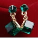 thumbnail image 1 of XWSHYW Pendientes Pendientes Geométricos de Color Cristal Azul Oscuro de Tendencia de Moda, 1 of 5