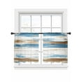 thumbnail image 2 of Blue Brown Sheer Curtains 54 Inches Long 2 Panels Wood Grain Oil Painting Vintage Abstract Art Light Filtering Semi Sheer Window Curtains Drapes for Bedroom Living Room 52"x54", 2 of 7
