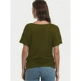 thumbnail image 3 of Women's Short Sleeve Boat Neck Dolman Top with Side Shirring, 3 of 6