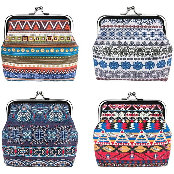 4 Packs Coin Purse Cute Change Pouch Clutch Wallet Cosmetic Bag Handbag