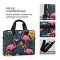 thumbnail image 4 of FORMRS 16" Laptop Bag Carrying Sleeve Case with Handle Travel Shoulder Briefcase, Yellow Floral Flamingo, 4 of 8