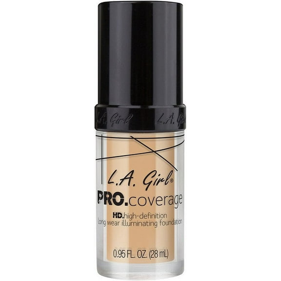 L.A. Girls Pro Coverage HD High-Definition Long Wear Illuminating Foundation, Fair