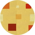 thumbnail image 1 of Ahgly Company Indoor Round Patterned Neon Orange Area Rugs, 5' Round, 1 of 6