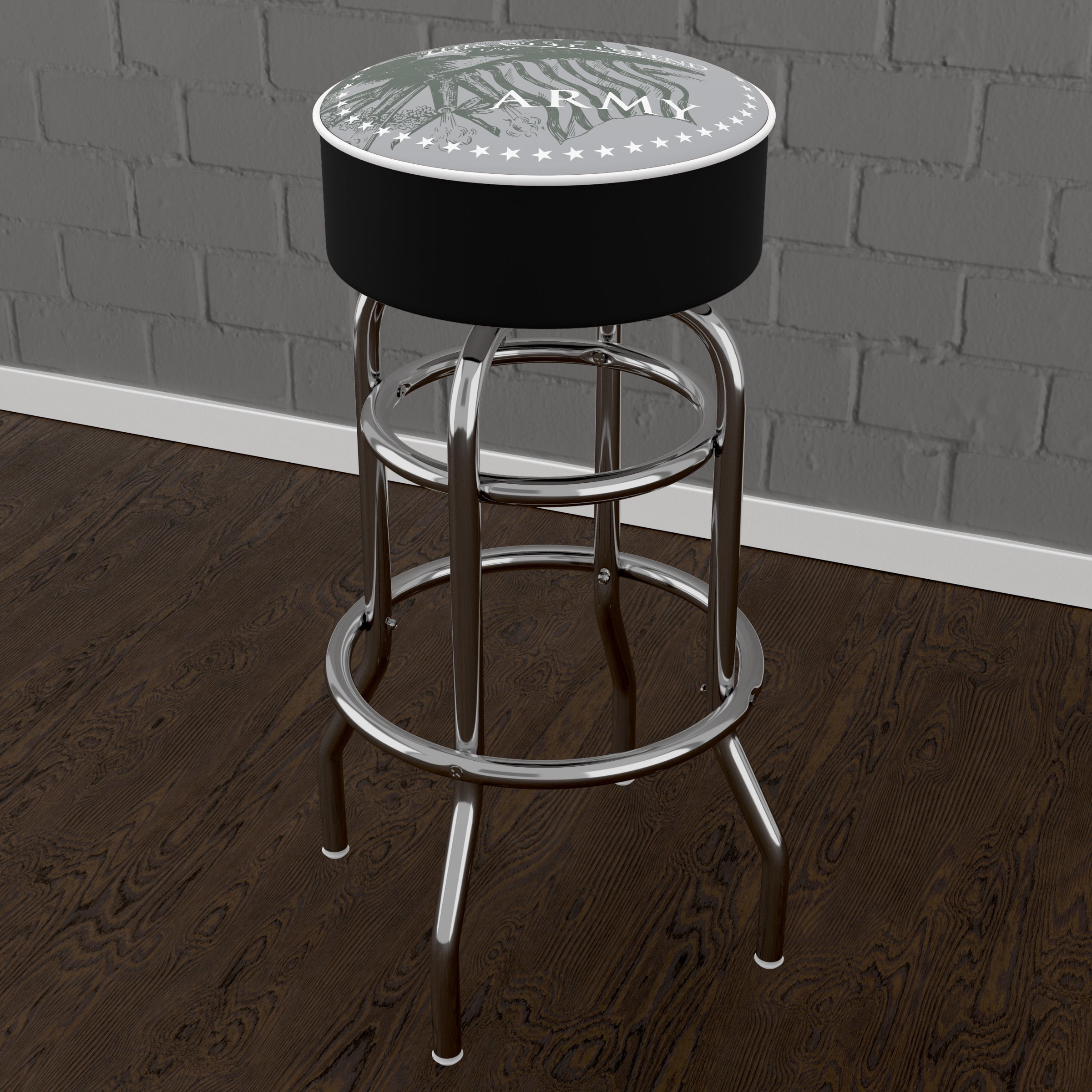 Trademark Gameroom United States Army This We'll Defend Bar Stool with Padded Seat