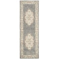 thumbnail image 2 of SAFAVIEH Micro-Loop Jesper Floral Bordered Wool Runner Rug, Grey/Ivory, 2'3" x 7', 2 of 5