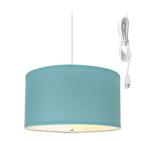 

Home Concept 2 Light 18 Inch Swag Hanging Drum Pendant Paradise Blue