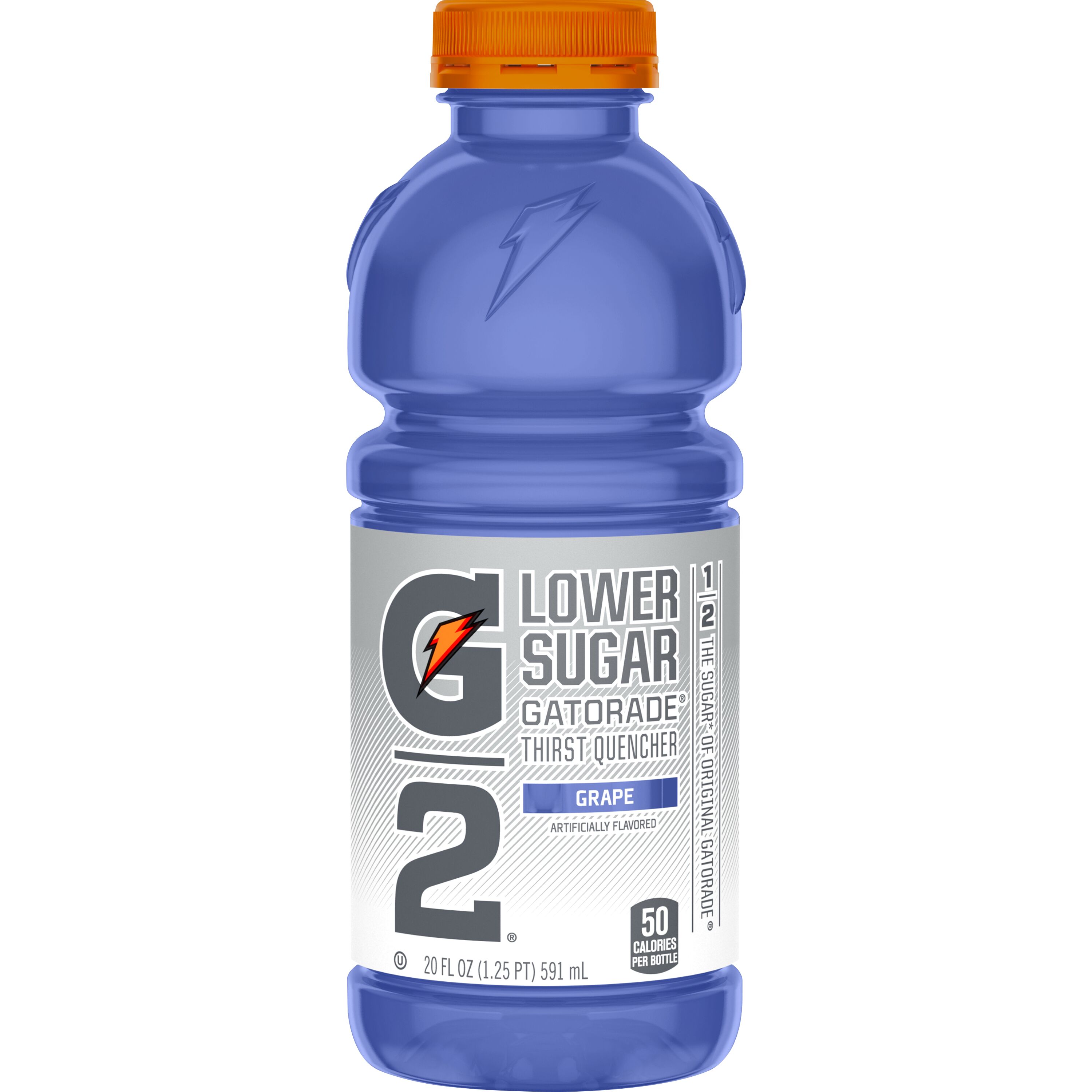 Gatorade G2 Thirst Quencher Lower Sugar Grape Sports Drink, 20 fl oz, 8 Count Bottles - image 2 of 10