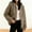Khaki, variant on Women's Comfy Warm Jacket Plus Size Zip up Hoodie Fleece Winter Coat Soft Fuzzy Cardigan with Pockets New Pinky XXL