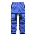 thumbnail image 1 of AAMILIFE Boy's Fleece Hiking Pants Waterproof Patchwork Softshell Warm Windbreaker Snow Pants Insulated Trousers, 1 of 3