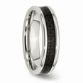 thumbnail image 4 of White Stainless Steel Ring Band Wedding Black Carbon Fiber, 4 of 6