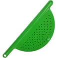 thumbnail image 4 of Escurridor de ollas de plástico portátil, colador de pasta, fideos y verduras con mango; se adapta a ollas de hasta 9 pulgadas; rojo (1, verde), 4 of 6