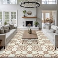 thumbnail image 3 of Light Brown Vintage Floral Large Area Rugs 5x8 ft Country Retro Exotic Farmhouse Abstract Flower Washable Rug Non Slip Indoor Carpet Absorbent Floor Mat for Living Room Bedroom Dining Room, 3 of 9