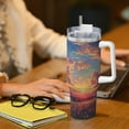 thumbnail image 6 of Goofa Dreamy Dandelion Sunset Print 40oz Ice Bully With Handle And Straw Stainless Steel Vacuum Insulated Cup And 2 In 1 Straw Lid, 6 of 8