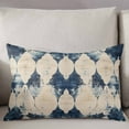 thumbnail image 3 of Blue Ethnic Throw Pillow Cover 24 x 36 Inch Decorative Pillow Cover Vintage Shabby Abstract Chic Geometric Art Lumbar Pillowcase Seasonal Rectangle Cushion Case for Couch Sofa Bed Living Room, 3 of 7