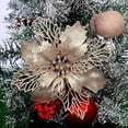 thumbnail image 2 of Ejiaya 12 Pieces 4" Glitter Christmas Flowers Champagne Poinsettia Artificial Flower Christmas Tree Flowers Wreath Tree Ornaments, 2 of 5