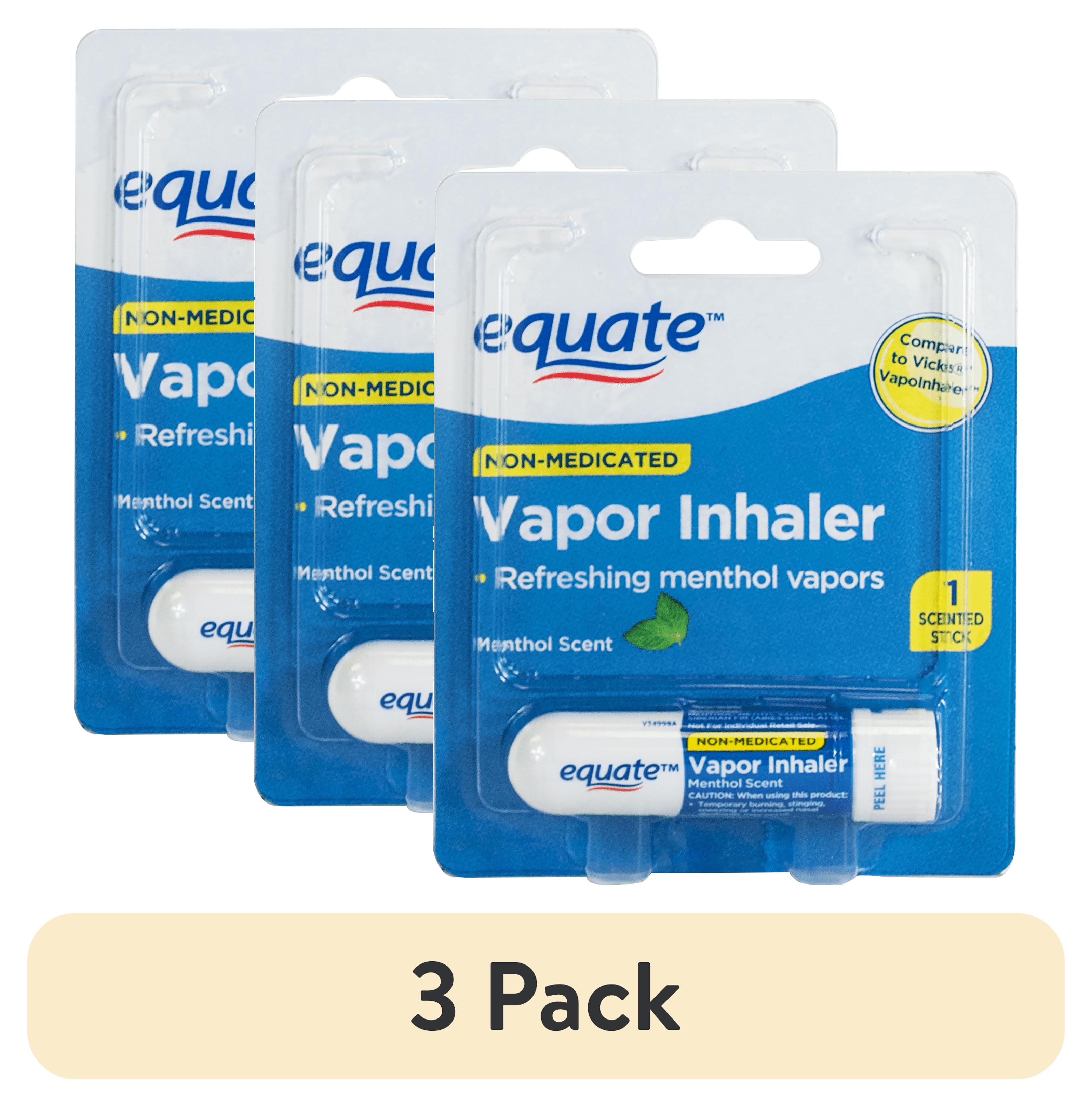 (3 pack) Equate Vapor Inhaler Stick with Menthol Scent, Non-Medicated, 1 Count