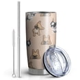 thumbnail image 2 of 20 Oz French Bulldog Dog Coffee Tumbler Double Wall Insulated Stainless Steel Water Bottle | Metal Reusable Thermoses Flask with Cup Cap | Leak & Sweat Proof with Anti-Dust Lid, 2 of 7