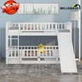thumbnail image 2 of BELLEMAVE  Bunk Bed Twin over Twin, Twin Bunk Bed with Slide, Ldder, Door Openable Fence, Low Bunk Bed (White), 2 of 12