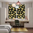 thumbnail image 6 of Curtains 63 Inch Length 2 Panels, Summer Lemon Grommets Window Treatment Curtain, Country Fruit Leaf Black Watercolor Thermal Curtains Drapes for Living Room/Bathroom, 6 of 9