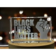 thumbnail image 3 of Black Lives Matter Fist 3D Engraved Crystal 3D Engraved Crystal Keepsake/Gift/Decor/Collectible/Souvenir, 3 of 6