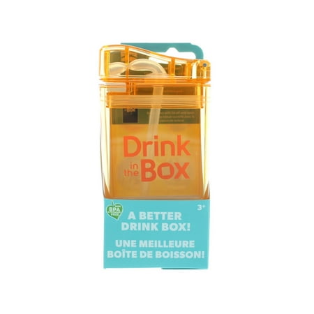 - Drink in the Box Eco-Friendly Reusable Drink and Juice Box Container by Precidio Design, 8oz (Orange)