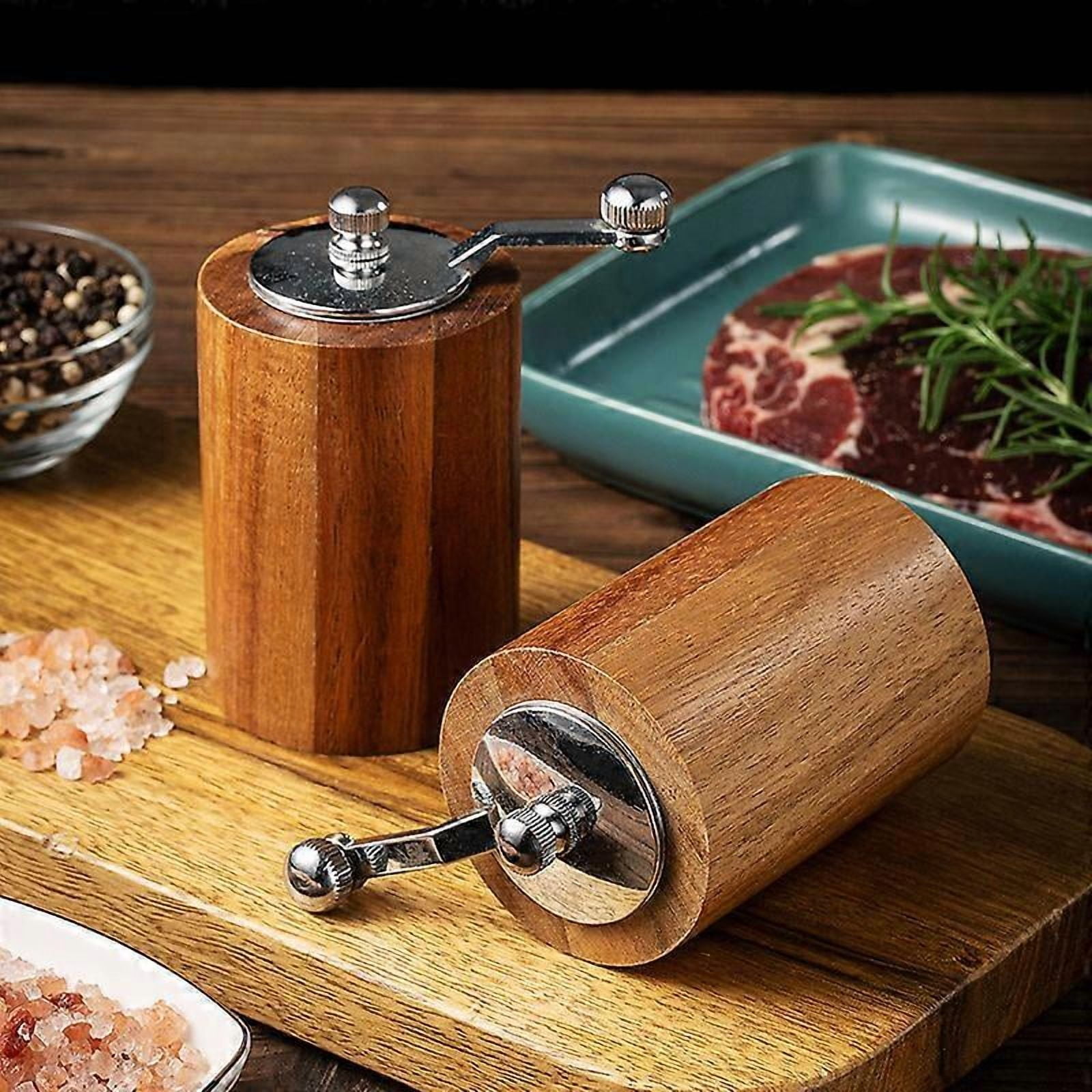 Manual Flax Seed Grinder - Pepper Mill Adjustable Coarseness Household Grinding Bottle Hand Crank Mill