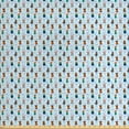 thumbnail image 1 of Cartoon Fabric by the Yard, Illustration of Animals with Winter Clothing Hats Hot Coffee on a Dotted Background, Upholstery Fabric for Dining Chairs Home Decor Accents, Multicolor by Ambesonne, 1 of 4