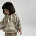 thumbnail image 2 of ZHaobin Autumn Baby Striped Hooded Sweatshirt 2024 New Long Sleeve Kids Hoodie for Boys And Girls Loose Casual Hooded Tops 9M-3T (brown,9M  73cm), 2 of 6