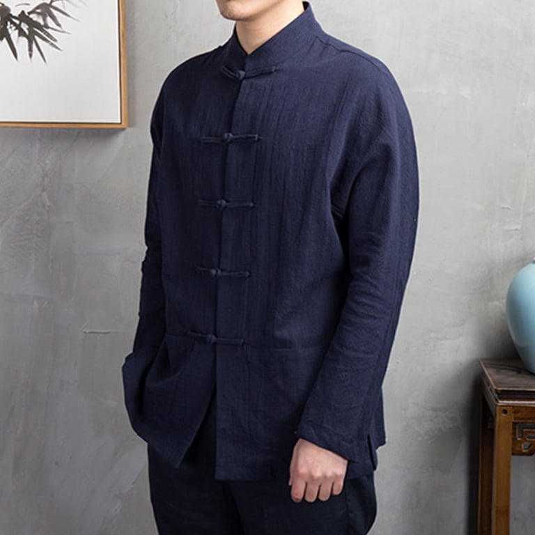Men Chinese Traditional Kung Fu Tai Chi Coat Tang Suit Uniform