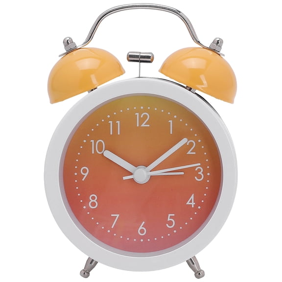 REGALWOVEN Metal Alarm Clock Gradient Colorful Design, Lound Clear Alarms for Bedroom, Living Room Yellow 3.3"L x 2.0"W x 5.1"H